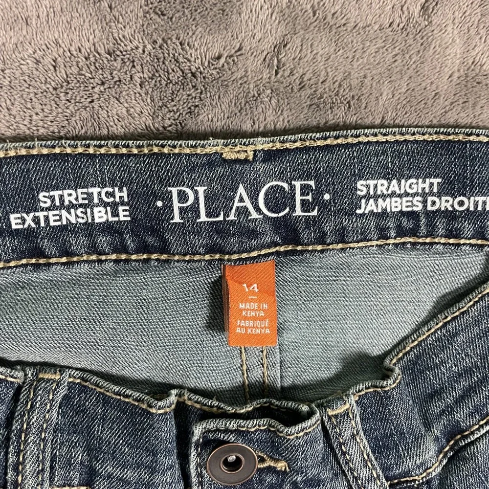 The Children's Place Straight Stretch Jeans 14 Blue Denim Cotton Blend